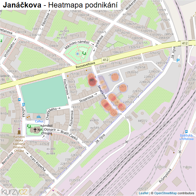 Mapa Janáčkova - Firmy v ulici.