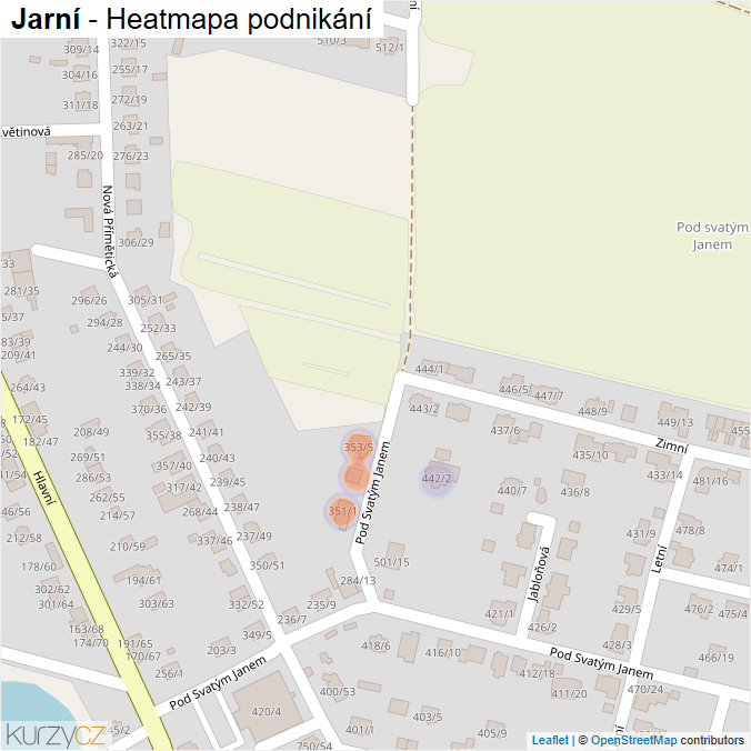 Mapa Jarní - Firmy v ulici.