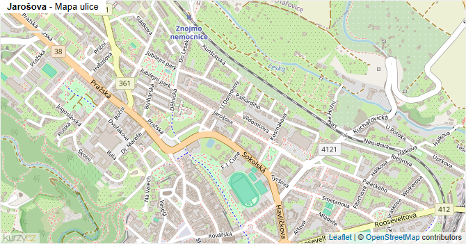 Jarošova - mapa ulice