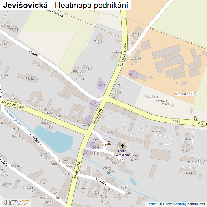 Mapa Jevišovická - Firmy v ulici.