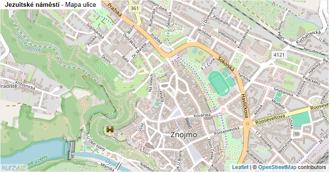 Jezuitské náměstí - mapa ulice
