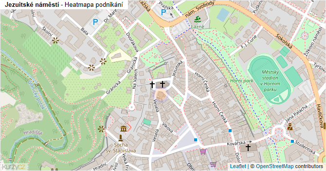 Jezuitské náměstí - mapa podnikání