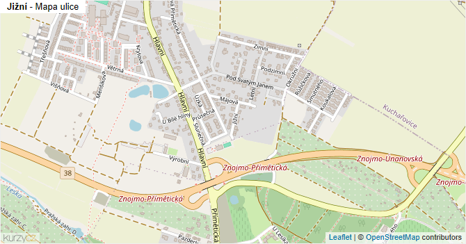 Jižní - mapa ulice