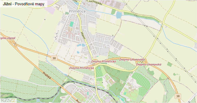 Jižní - záplavové mapy stoleté vody