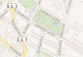 Jubilejní park v obci Znojmo - mapa ulice