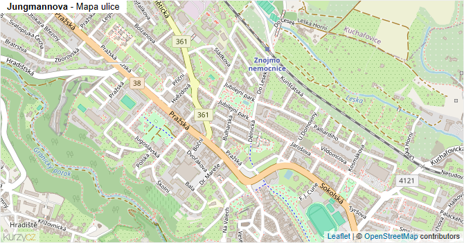 Jungmannova - mapa ulice