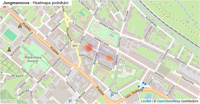 Jungmannova - mapa podnikání