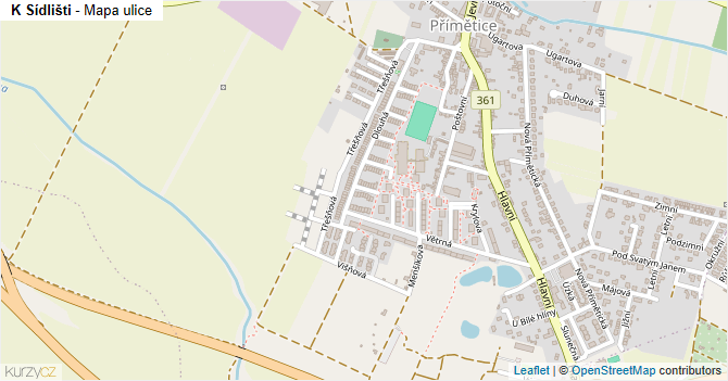 K Sídlišti - mapa ulice