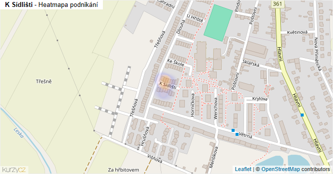 K Sídlišti - mapa podnikání