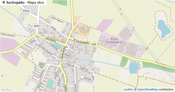 K Suchopádu - mapa ulice