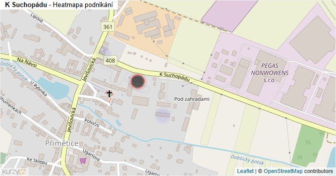 K Suchopádu - mapa podnikání
