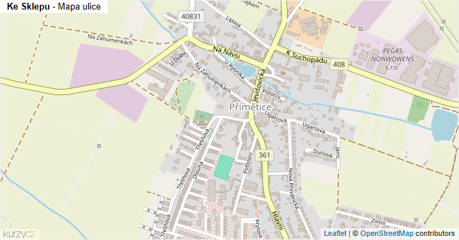 Ke Sklepu - mapa ulice