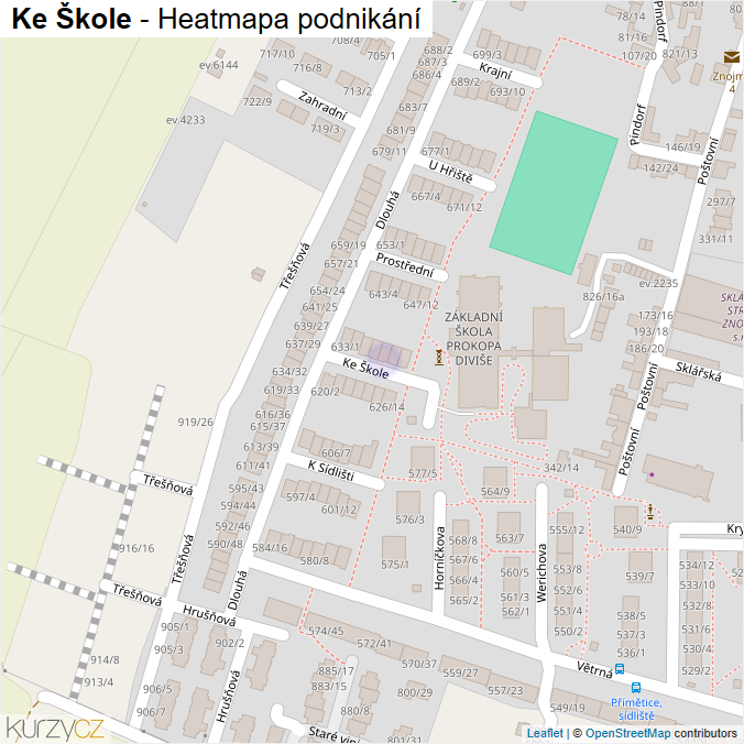 Mapa Ke Škole - Firmy v ulici.