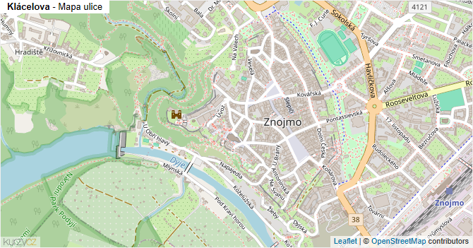 Klácelova - mapa ulice
