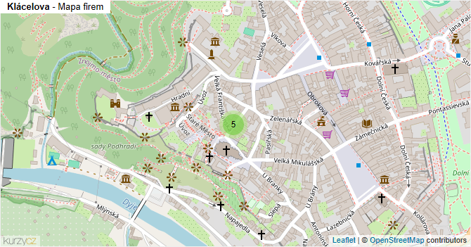 Klácelova - mapa firem