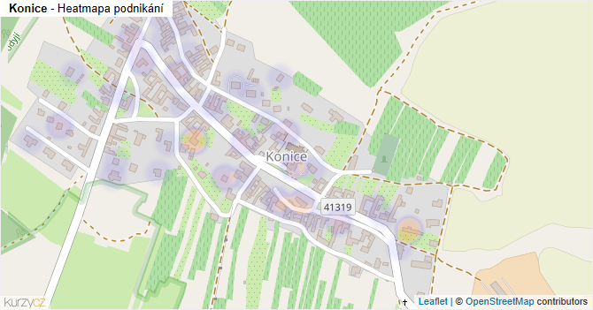 Konice - mapa podnikání
