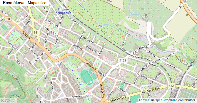 Kosmákova - mapa ulice