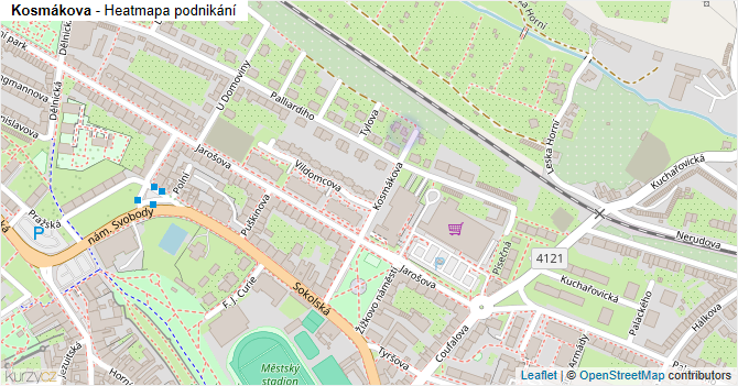 Kosmákova - mapa podnikání