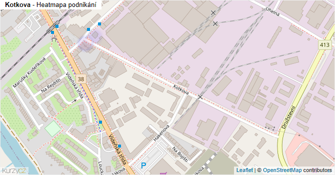 Kotkova - mapa podnikání