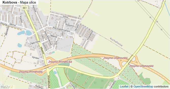 Kotrbova - mapa ulice