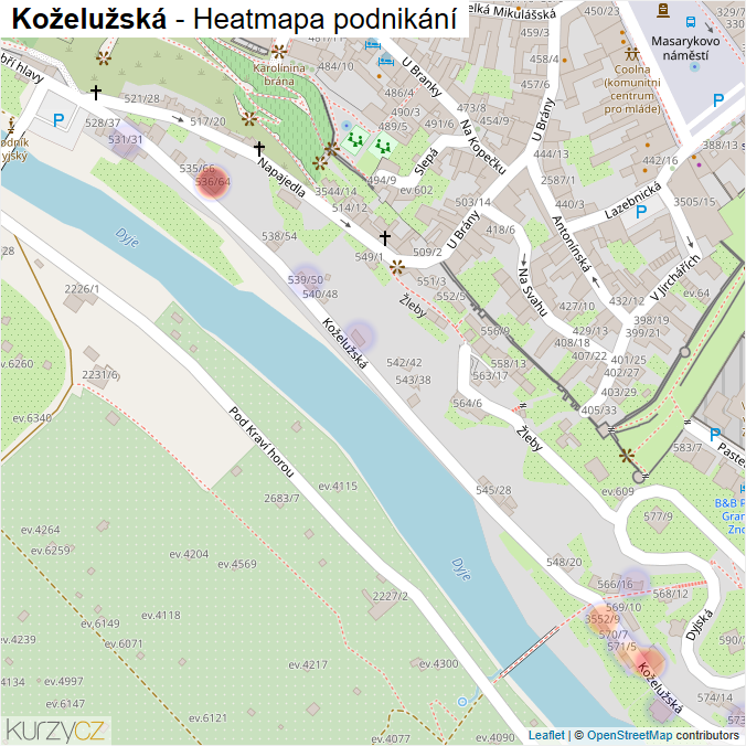 Mapa Koželužská - Firmy v ulici.