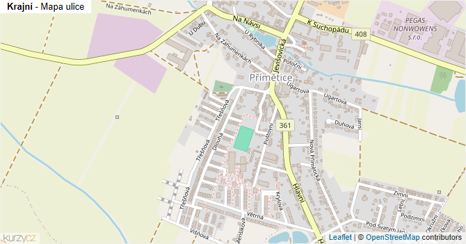 Krajní - mapa ulice