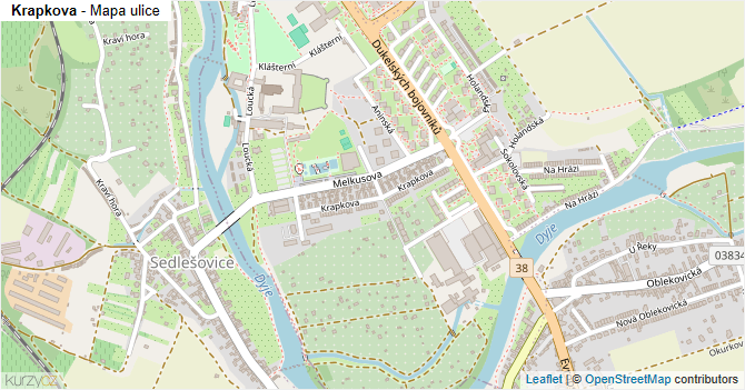 Krapkova - mapa ulice