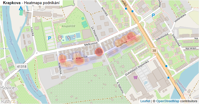 Krapkova - mapa podnikání