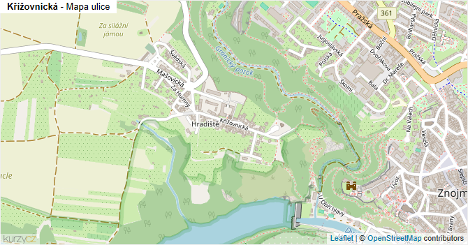 Křížovnická - mapa ulice