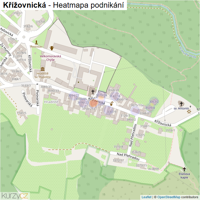 Mapa Křížovnická - Firmy v ulici.