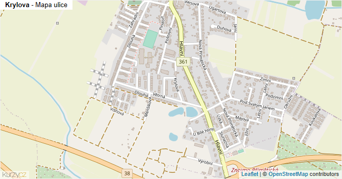Krylova - mapa ulice