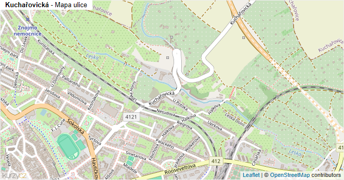 Kuchařovická - mapa ulice