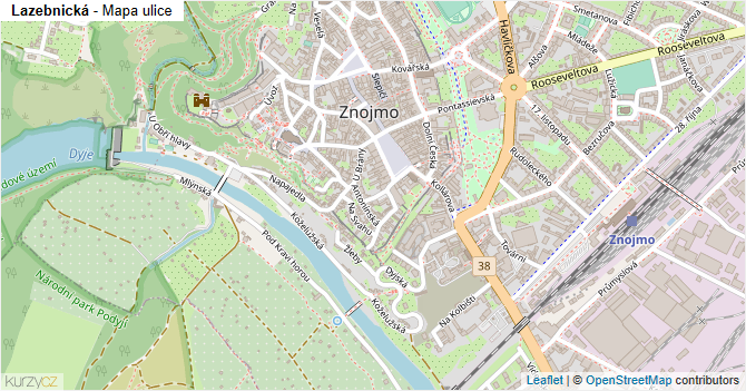 Lazebnická - mapa ulice