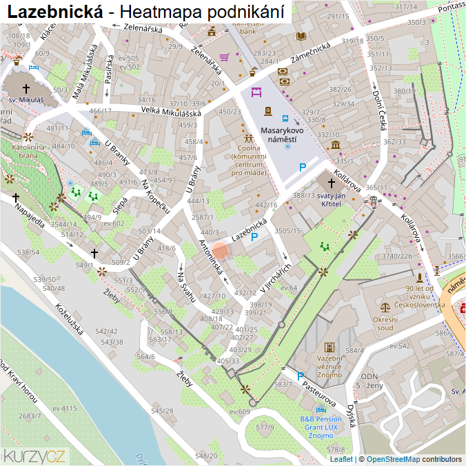 Mapa Lazebnická - Firmy v ulici.
