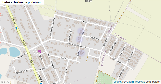 Letní - mapa podnikání