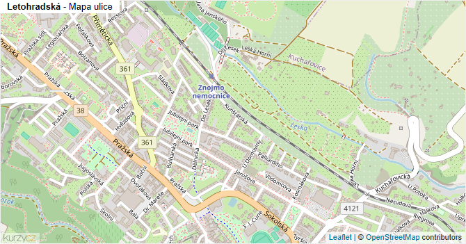 Letohradská - mapa ulice