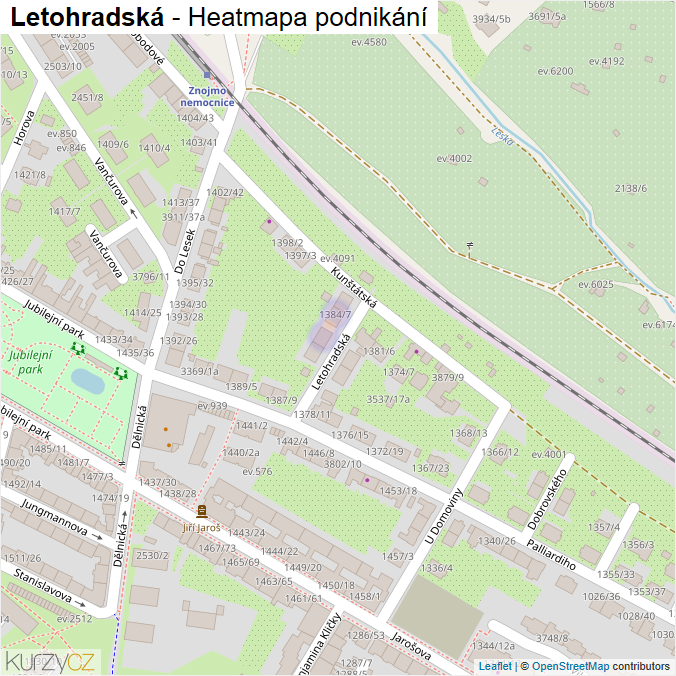 Mapa Letohradská - Firmy v ulici.