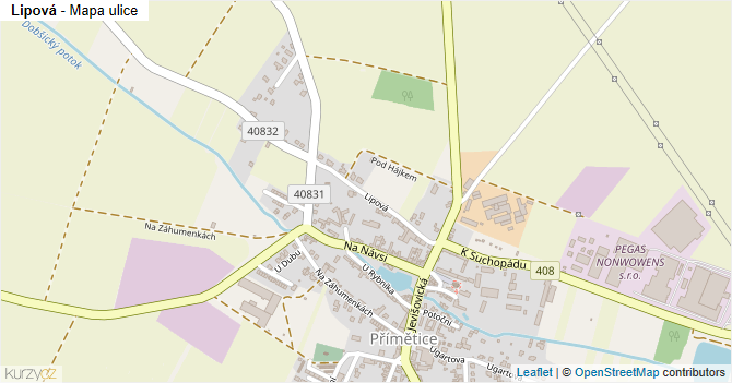 Lipová - mapa ulice