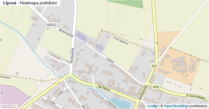 Lipová - mapa podnikání