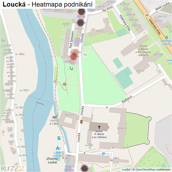 Mapa Loucká - Firmy v ulici.