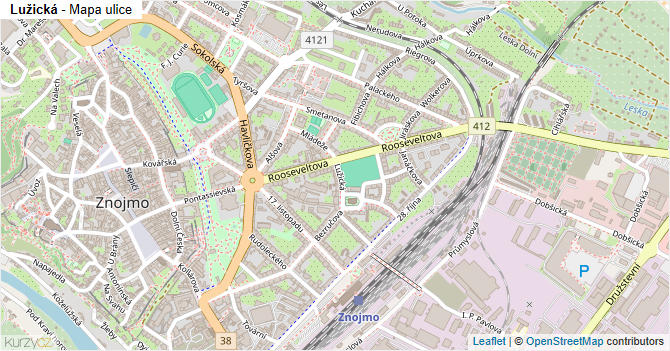 Lužická - mapa ulice