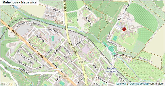 Mahenova - mapa ulice