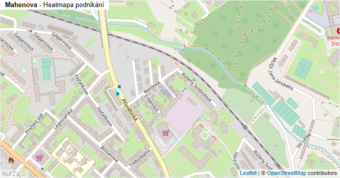 Mahenova - mapa podnikání