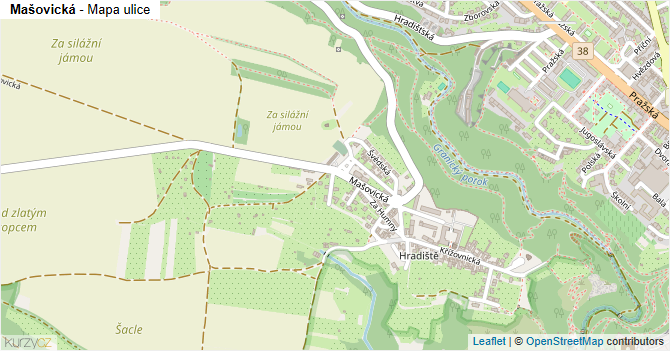 Mašovická - mapa ulice