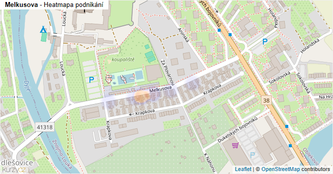 Melkusova - mapa podnikání