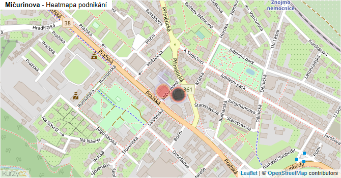 Mičurinova - mapa podnikání