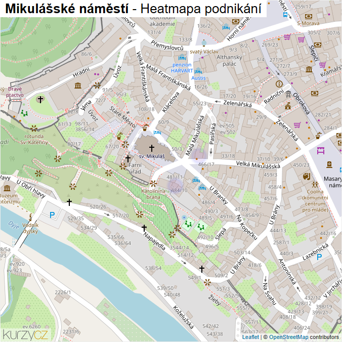 Mapa Mikulášské náměstí - Firmy v ulici.