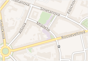 Mládeže v obci Znojmo - mapa ulice