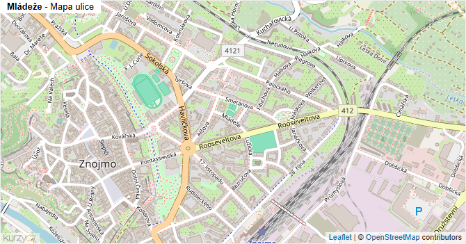 Mládeže - mapa ulice