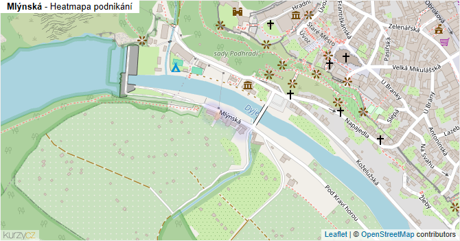 Mlýnská - mapa podnikání